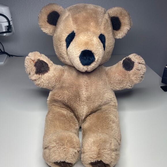 Vintage 1979 Gund Stitch Teddy Bear 16” Brown Tan Stuffed Animal - Picture 1 of 13